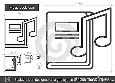 Music book line icon. Vector Illustration