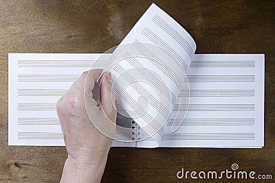 Music booklet or notes paper Stock Photo