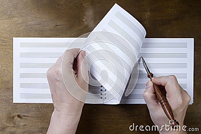 Music booklet or notes paper Stock Photo