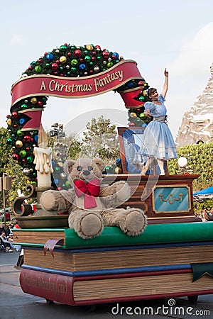 Music box float at Disneyland Christmas Fantasy parade Editorial Stock Photo