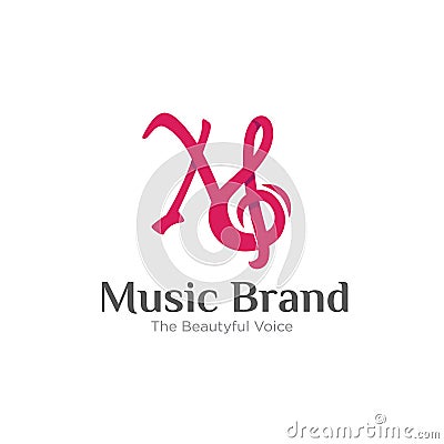 Music brand logo designs simple modern for intonation concept Vector Illustration