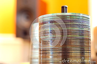 Music CD Spindle Stock Photo