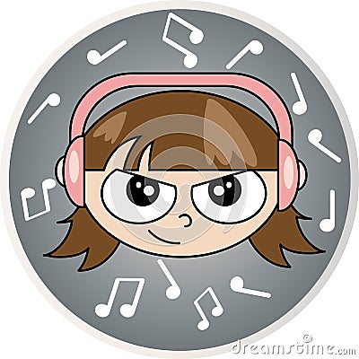 Music child. Vector Illustration