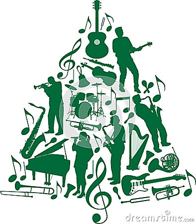 Music Christmas tree Vector Illustration