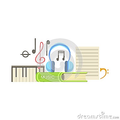 Music Class Set Of Objects Vector Illustration