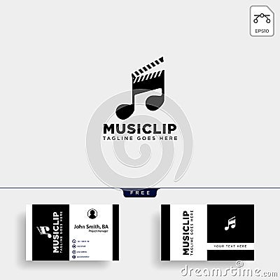 music clip cinema media entertainment simple logo template vector illustration Vector Illustration