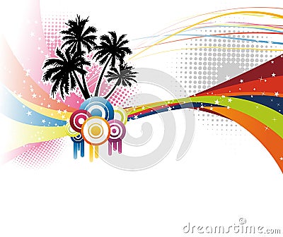 Music colorful rainbow wave Vector Illustration