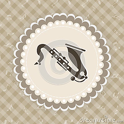 Music concept with Saxophone. Vector Illustration