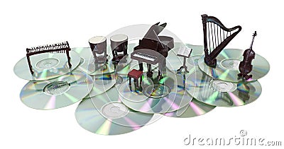 Music Disks Stock Photo