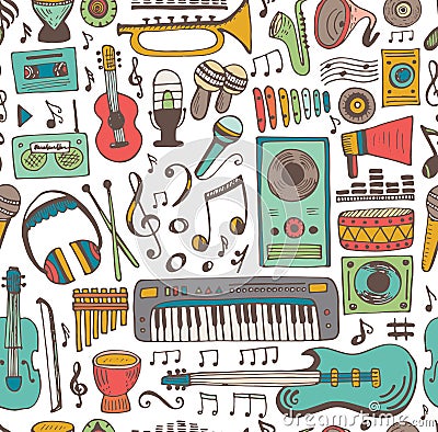 Music doodle collection Vector Illustration