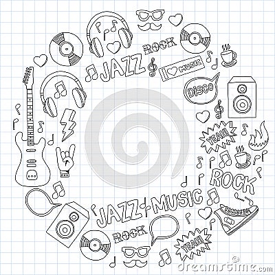 Music doodle vector set Vector Illustration