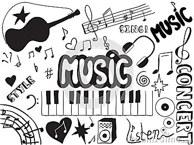 Music doodles Vector Illustration