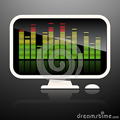 Music Equaliser on Screen Vector Illustration