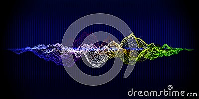 Music equalizer abstract background. Grid color waveform on blue background Vector Illustration