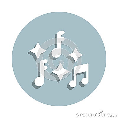 Music festival, music notes, quaver, stars badge icon. Simple glyph, flat vector of music festival icons for ui and ux, website or Stock Photo