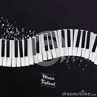 music festival with piano keys concept. Vector illustration decorative design Vector Illustration