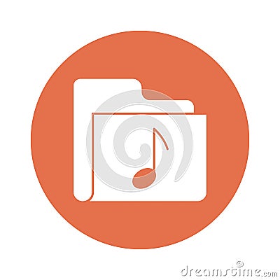 Music folder Vector icon which can easily modify or edit Vector Illustration