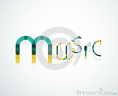 Music font word concept Vector Illustration