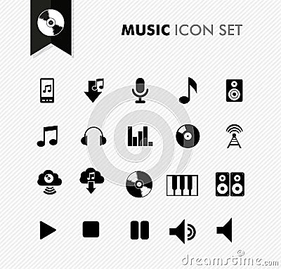 Music fresh icon set. Vector Illustration