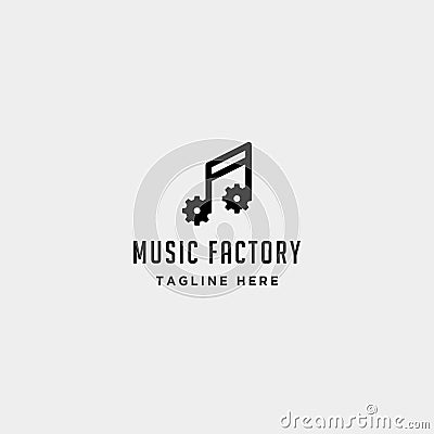 music gear logo design studio headphone microphone cassete vector monoline icon Vector Illustration