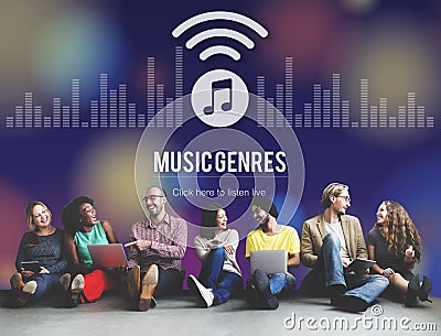 Music Genres Style Design Electronic Jazz Rock Concept Stock Photo