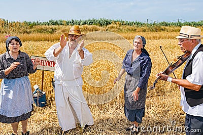 Music for a good harvest, violinist Editorial Stock Photo