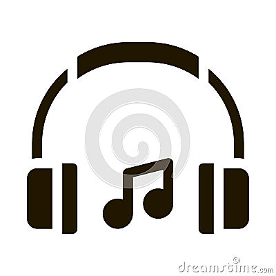 Music Headphones And Musical Notes glyph icon Vector Illustration