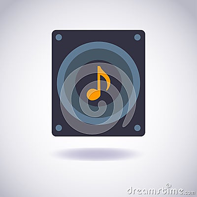 Music icon with dynamic (speaker) and note Stock Photo