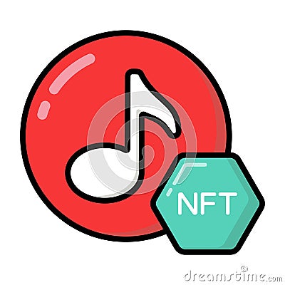 Music icon, Non-fungible token, Digital technology Vector Illustration