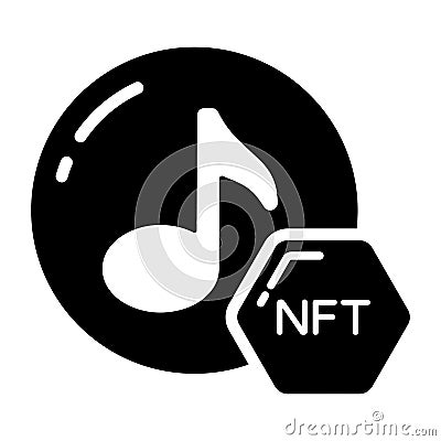 Music icon, Non-fungible token, Digital technology Vector Illustration