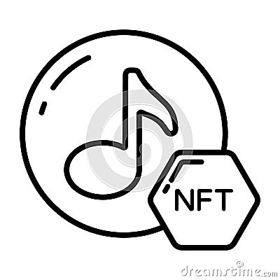 Music icon, Non-fungible token, Digital technology Vector Illustration