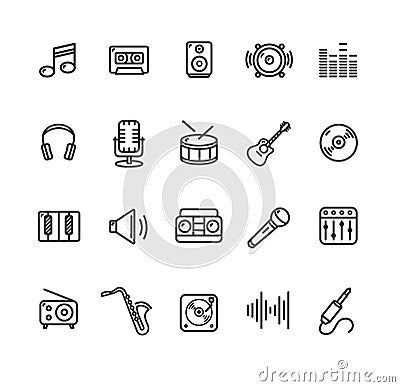 Music Icon Set. Vector Vector Illustration