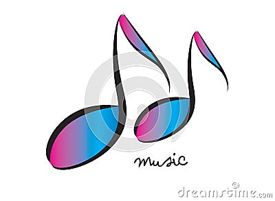 Music logo design template, musical note of floral shapes, web icon Vector Illustration