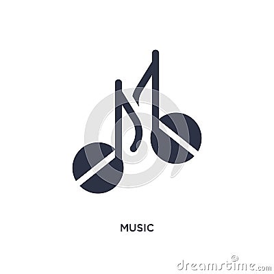 music icon on white background. Simple element illustration from brazilia concept Vector Illustration