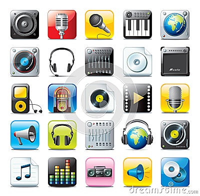 Music icons Stock Photo