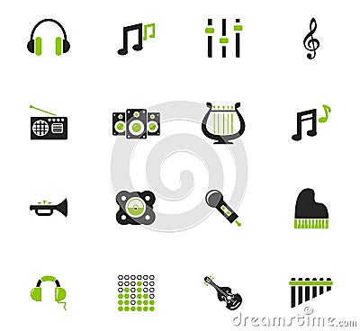 Music icons set Stock Photo