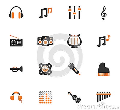 Music icons set Stock Photo