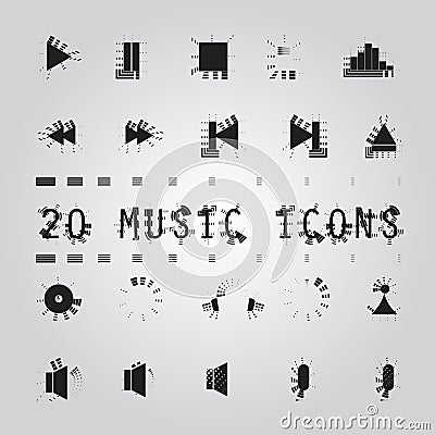 Music icons set Stock Photo