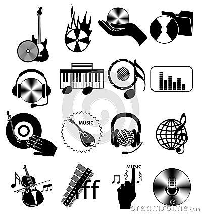 Music industry icons set Stock Photo