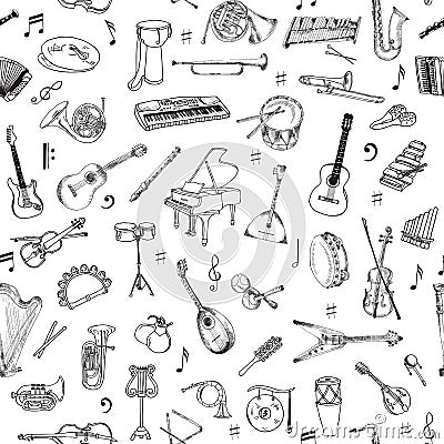 Music Instruments Background Vector Illustration