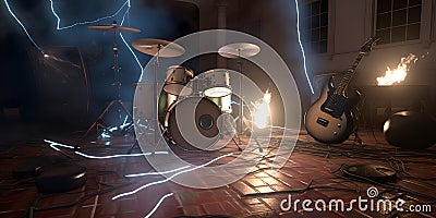 Music instruments performance sound Hyper-realistic textu generative AI Stock Photo