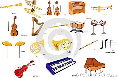 Music instruments Cartoon Illustration