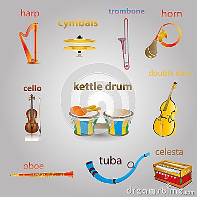 Music instruments Cartoon Illustration