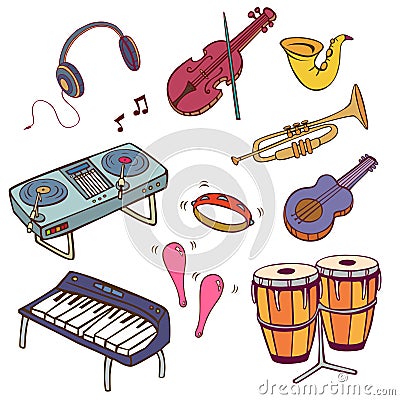 Music instruments Vector Illustration