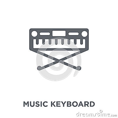 music Keyboard icon from Music collection. Vector Illustration