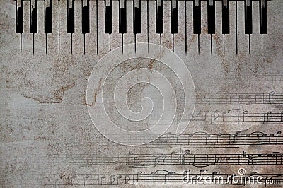 Music keys and notes Stock Photo