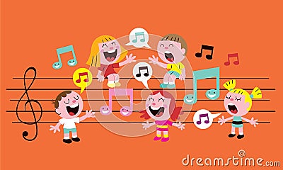 Music kids Vector Illustration