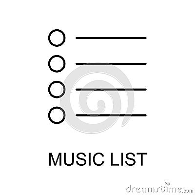 music list icon. Element of simple music icon for mobile concept and web apps. Thin line music list icon can be used for web and Stock Photo