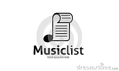 Music List Logo Vector Illustration