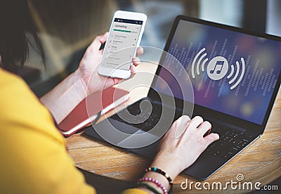 Music Listening Audio Application Equalizer Concept Stock Photo